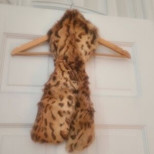 Lafayette 148 Cheetah Print Fur Scarf; retail $300